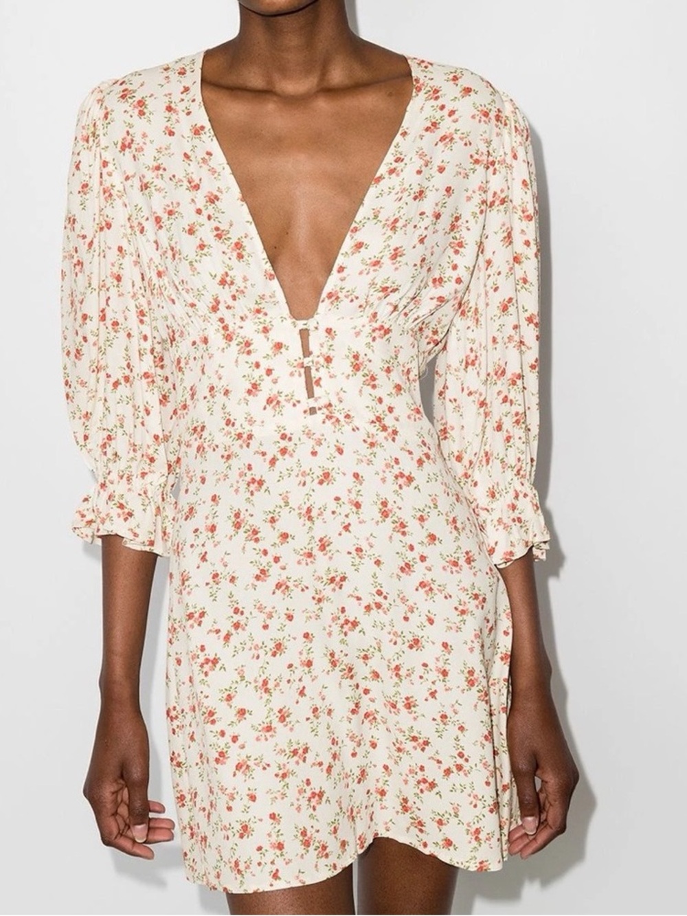 Reformation Marina Floral Print Mini Dress - Size 16